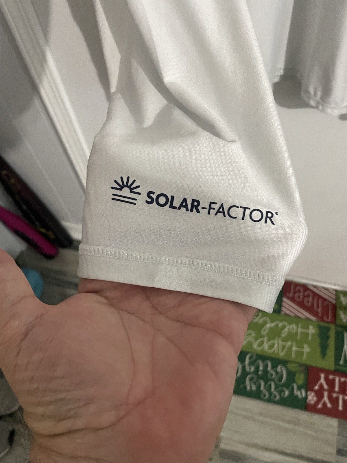 Habit Solar Factor T Shirt Long Sleeve Size 2XL White American Flag Back Good gallery
