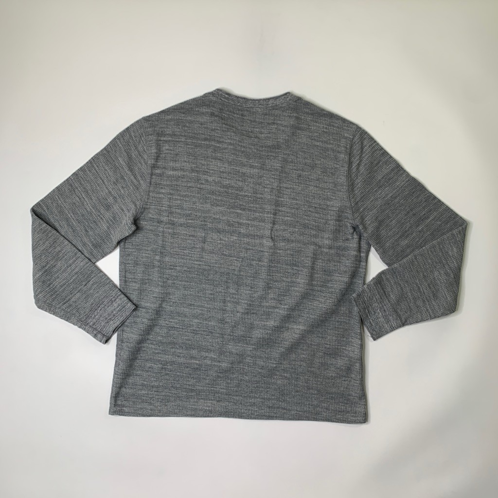 Vince Shirt Mens L Large Gray Thermal Knit Cotton Blend Crew Neck Long Sleeve gallery