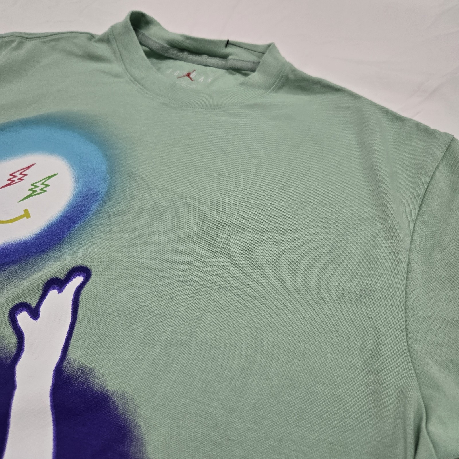 NEW Men's MEDIUM Air Jordan x J Balvin Enamel Mint Green T-Shirt DR2962 *FLAWS gallery