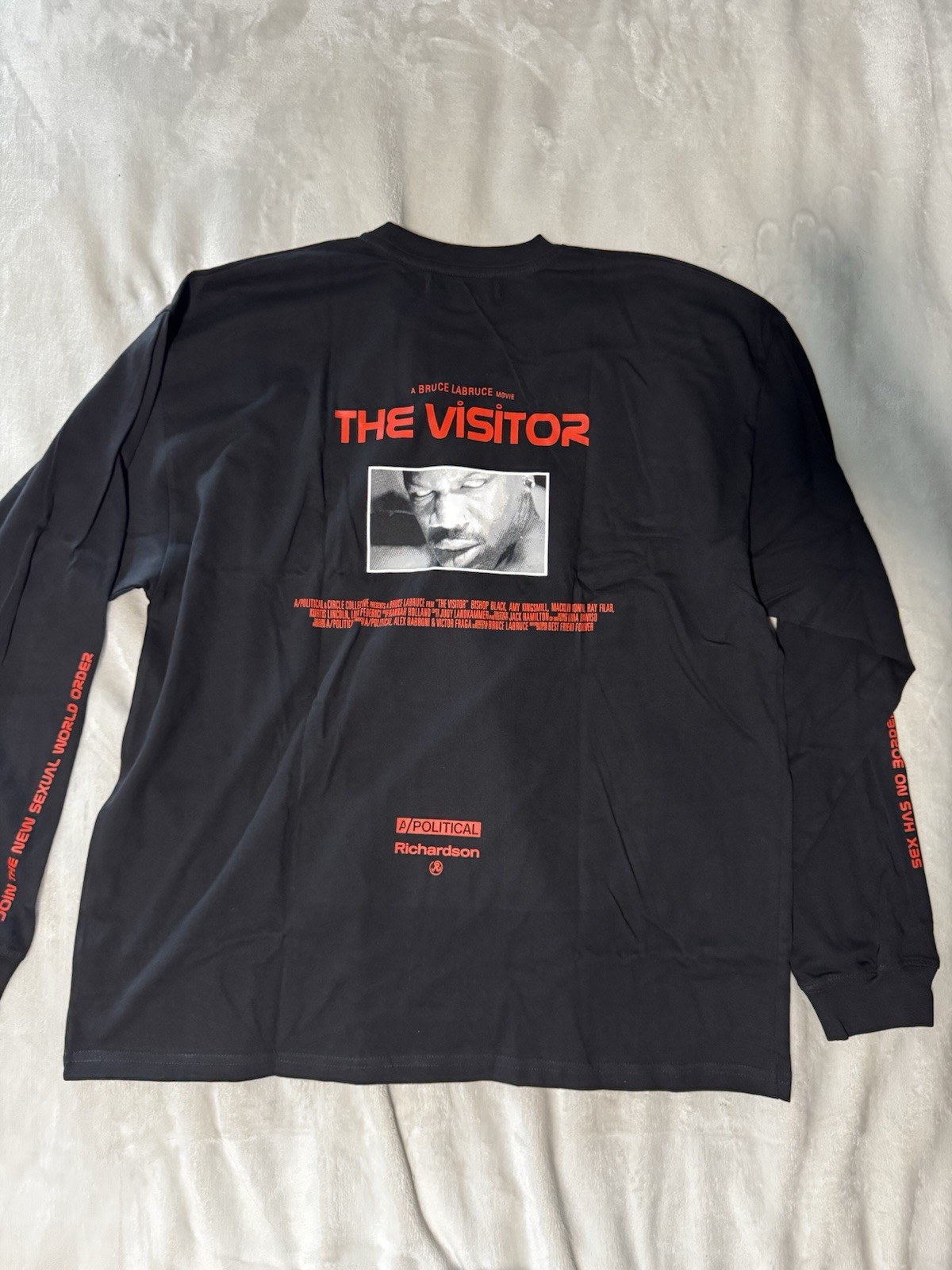 EUC Men’s Richardson Black Long Sleeve Graphic Print Size XL Shirt gallery