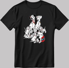 Disney 101 Dalmatians Cartoon Characters Black T-Shirt Size S-5XL