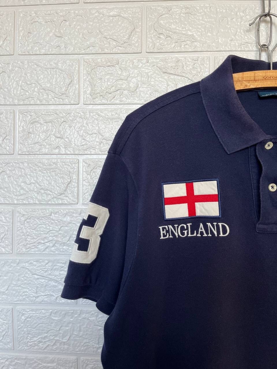 Polo Ralph Lauren Big Pony England Polo Shirt Navy Blue #3 Custom Fit Men's XL gallery