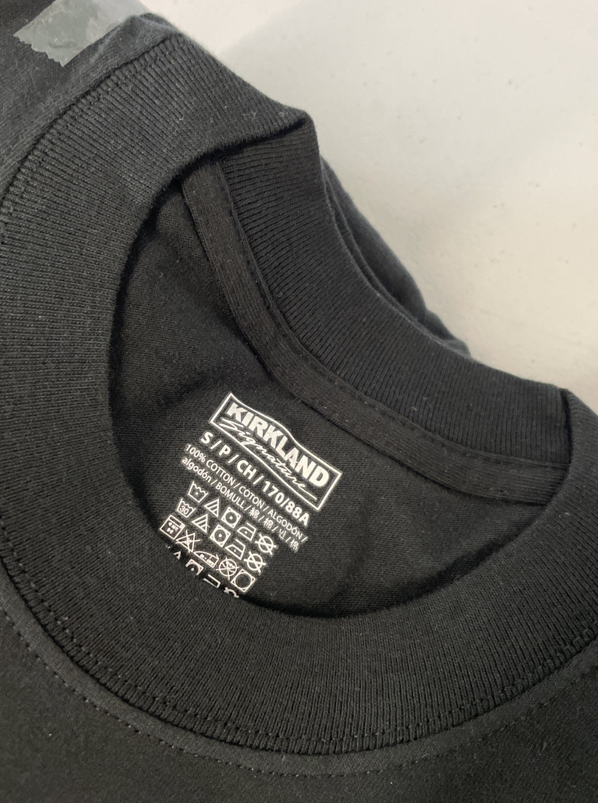 6 PACK Kirkland Signature Mens Crew Neck SMALL T-Shirt BLACK Tee Reinforced Seam gallery