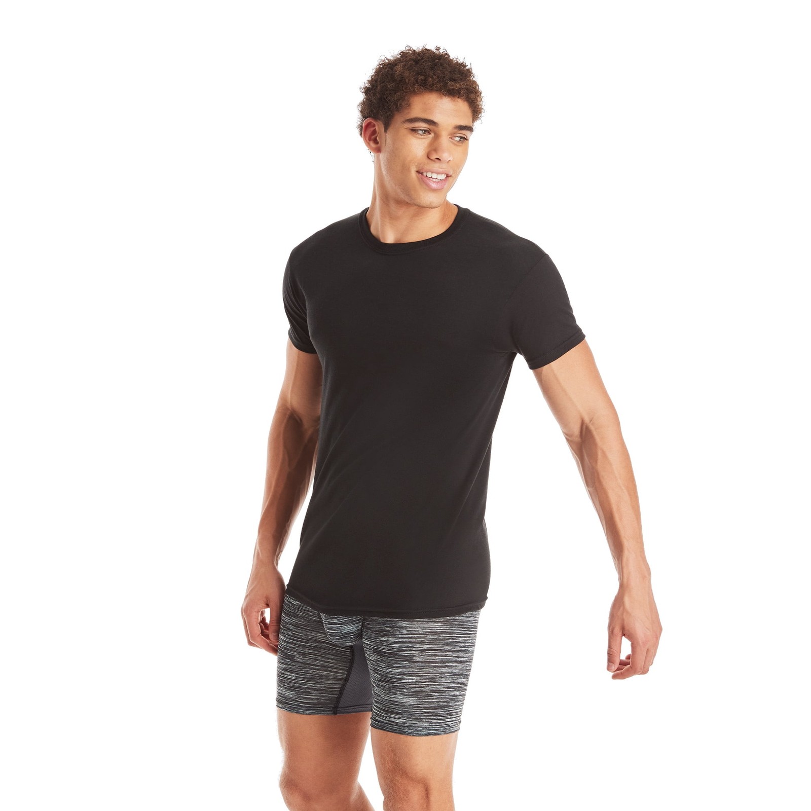 Hanes Men’s Ultra Soft Cotton Comfort Fit Undershirts – Black/Grey, 3 Pack