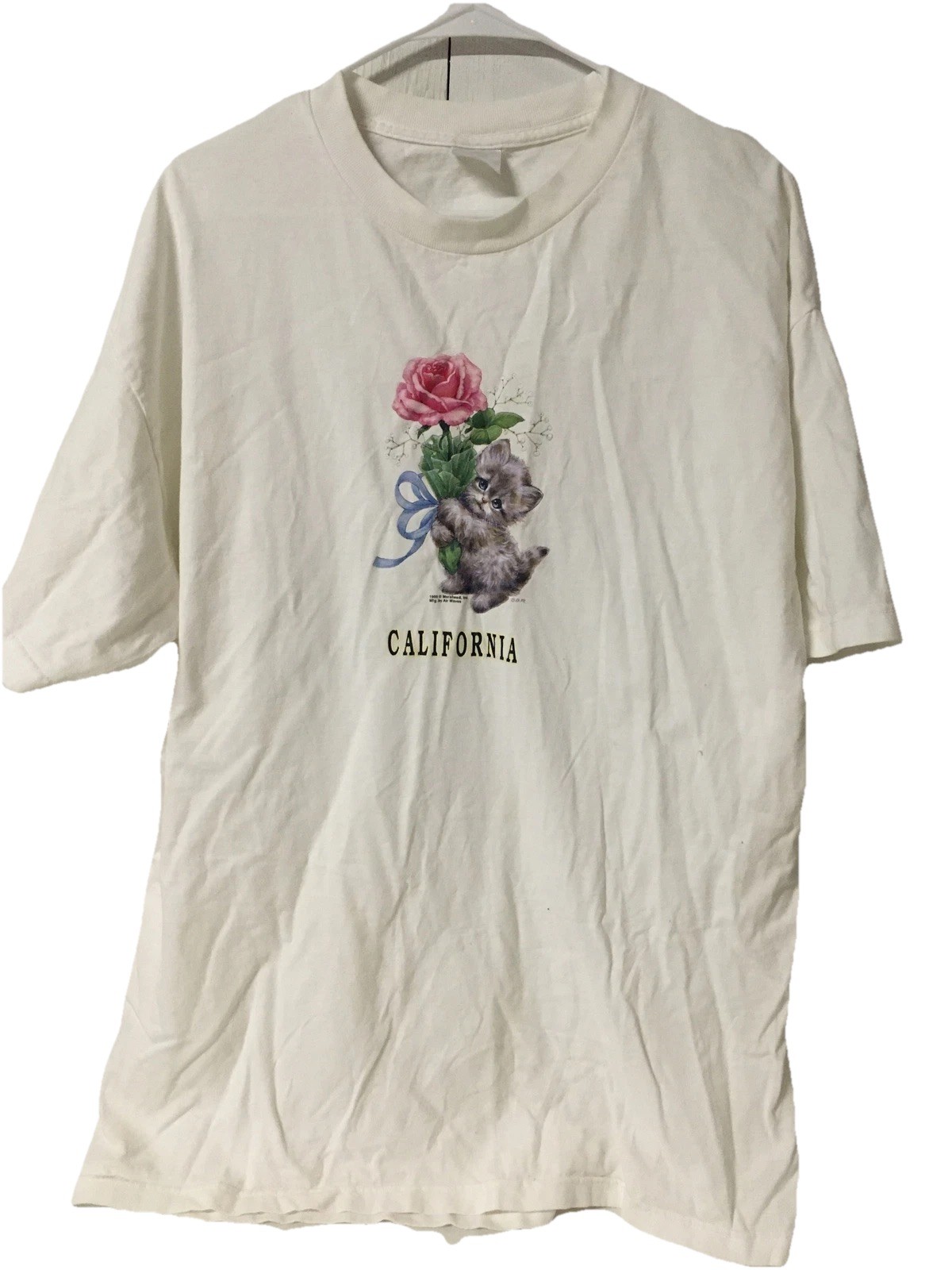 Vintage California Printed Design T shirt Large AAA 1999 Kitten Rose Air Waves gallery