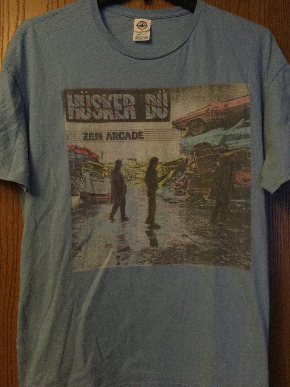 Huskier Du – “Zen Arcade” – Blue Shirt Featuring LP Cover Image – Delta – 2XL