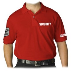 MEN’S PRINTED SECURITY EMBROIDERY BADGE POLICE STAFF UNIFORM COLLAR POLO T-SHIRT