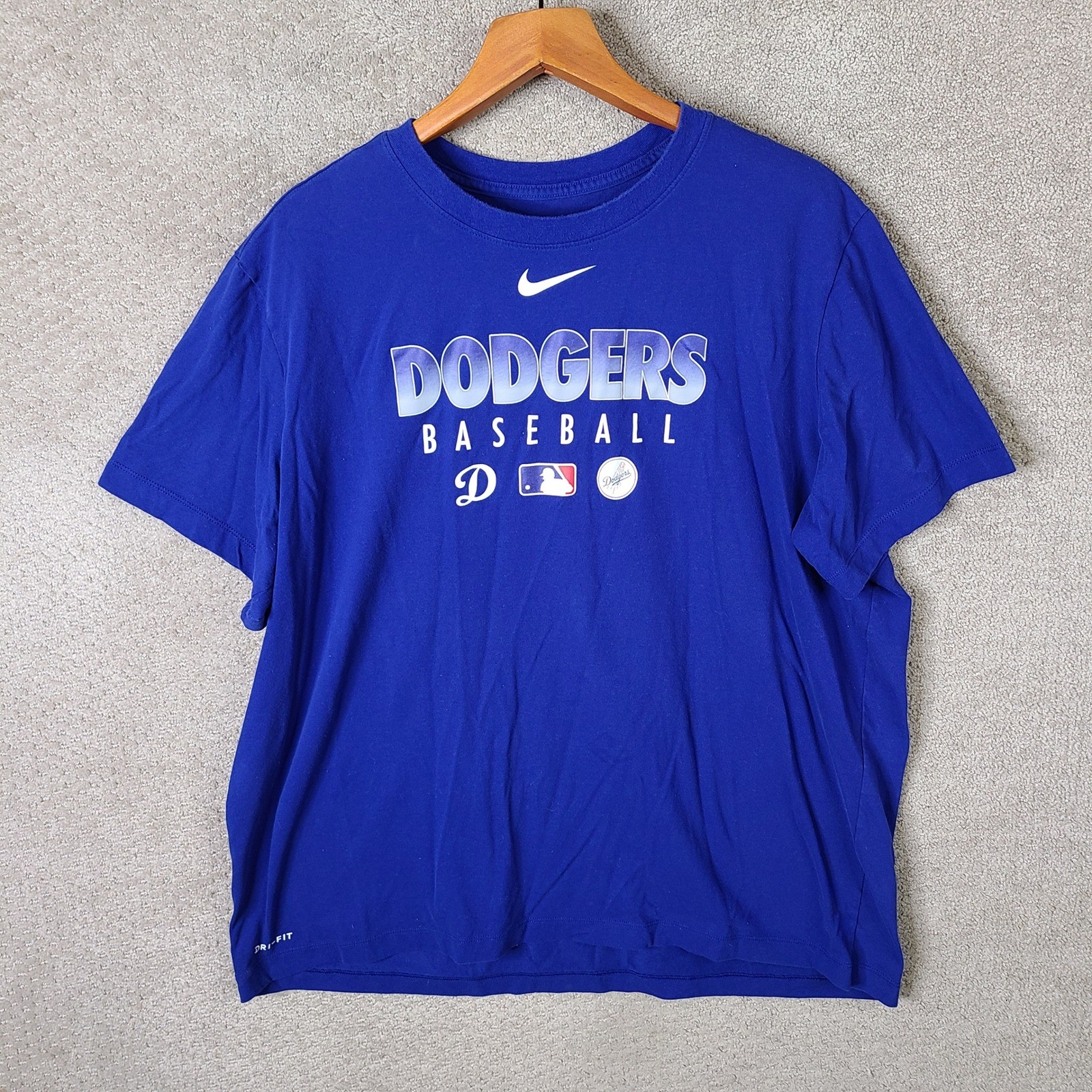 Nike Los Angeles Dodgers Shirt Mens XXL Blue Dri-Fit Baseball Tee MLB Authentic gallery