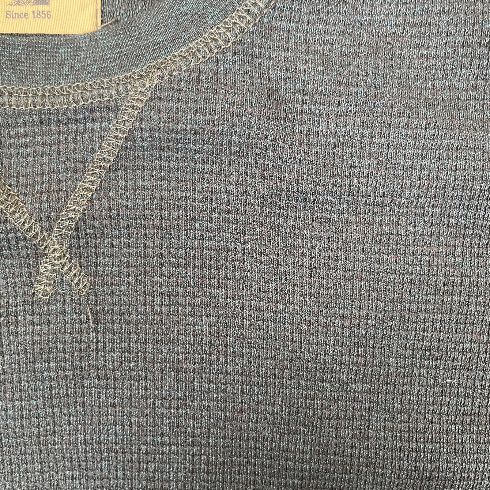 RedHead Long Sleeve Thermal T-Shirt Mens Large Blue Waffle Knit Crew Neck gallery