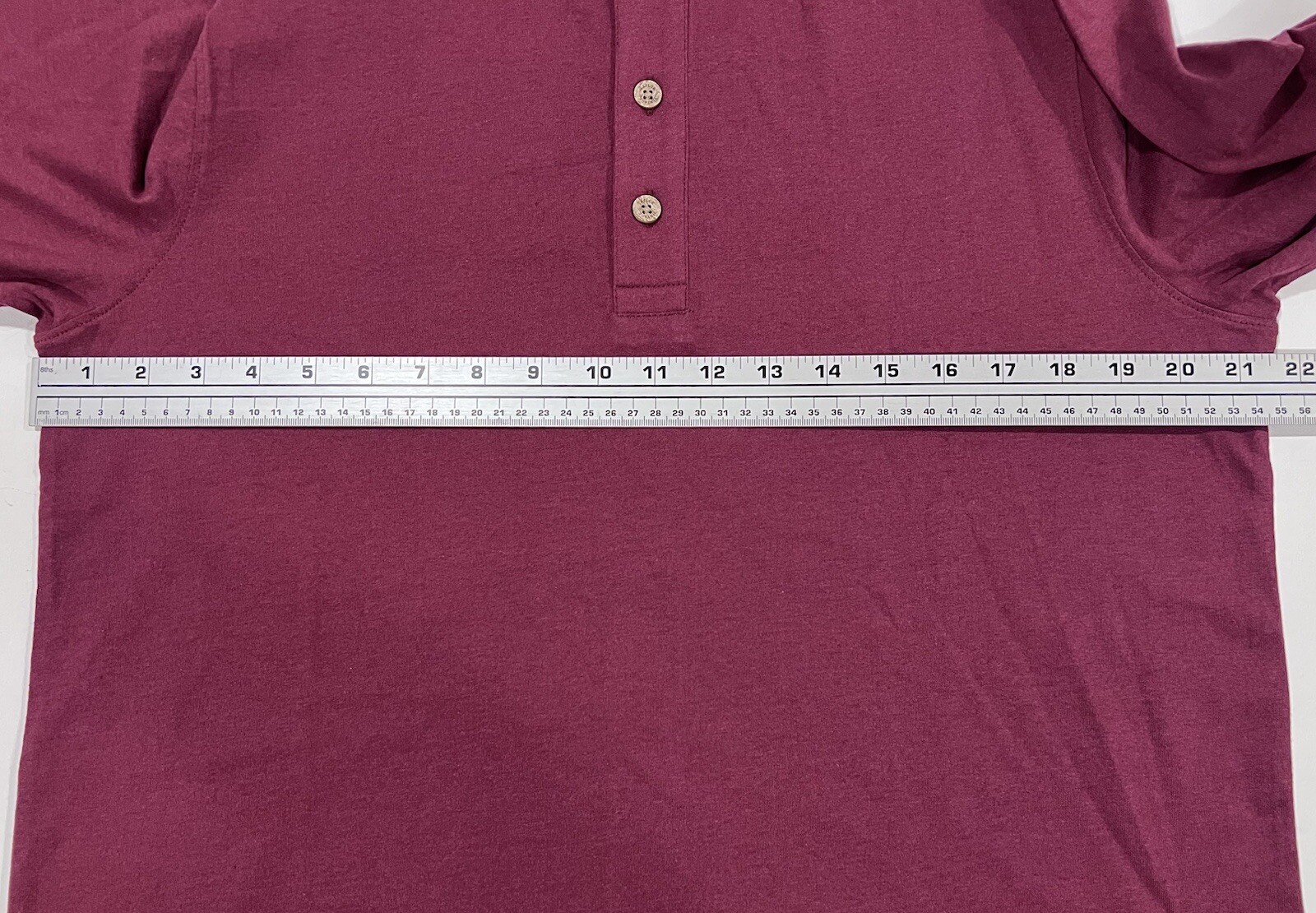 Tailor Vintage Men’s L/S Henley Shirt MEDIUM Button Up Top Maroon Burgundy NWT gallery