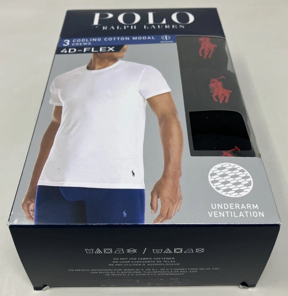 Polo Ralph Lauren LFC2P3 4D Flex Cooling Cotton Modal Crew T-Shirt 3 Pack Medium gallery