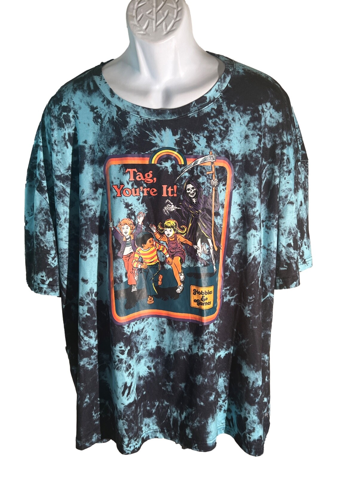” Tag You’re It” Tie Dyed Style Hobbies And Games Blue And Black Shirt Size 3XL