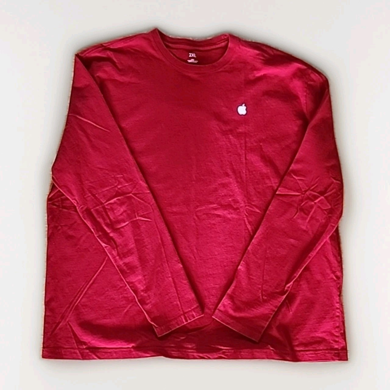 Apple Employee Shirt Men/Unisex Long Sleeve Size 2XL Red