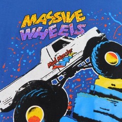 80s Massive Wheels Mud Monster Truck Single Stitch Vintage T-Shirt Medium #4214