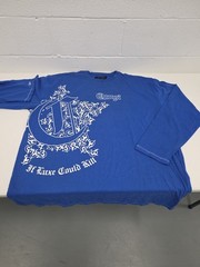 COOGI Blue Graphic Long Sleeve Shirt 5XL “If Luxe Could Kill” (C)