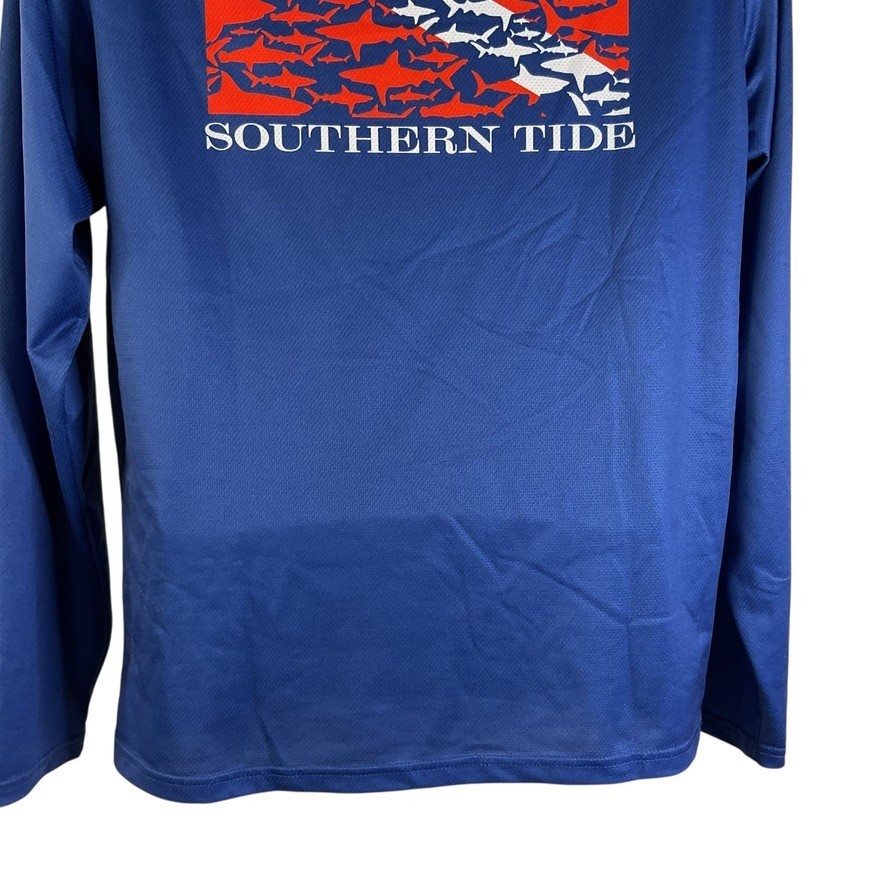 Southern Tide Shirt Size Med Blue Tee Long Sleeve Shirt 100% Recycled Polyester gallery