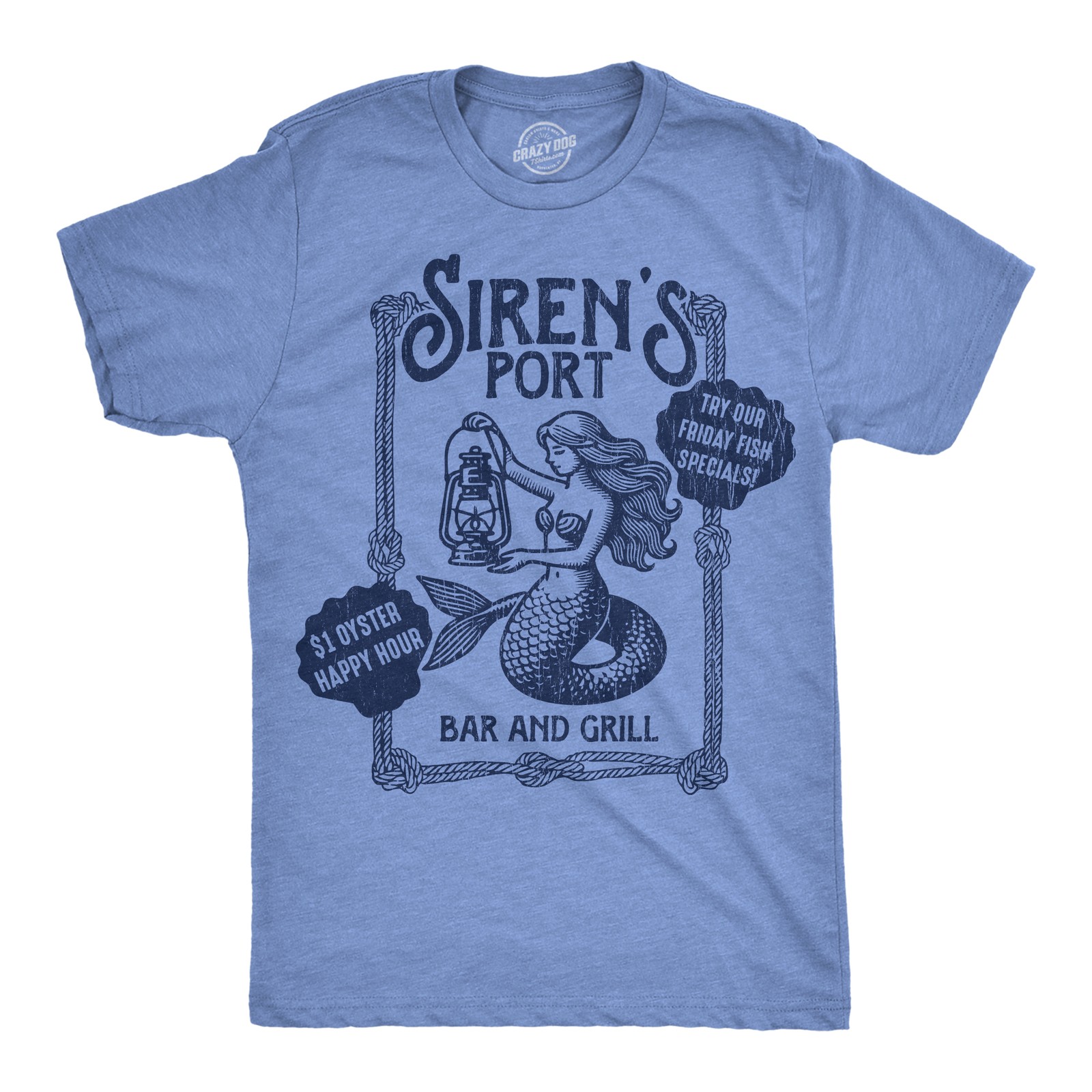 Mens Funny T Shirts Sirens Port Bar and Grill Sarcastic Mermaid Graphic Novelty