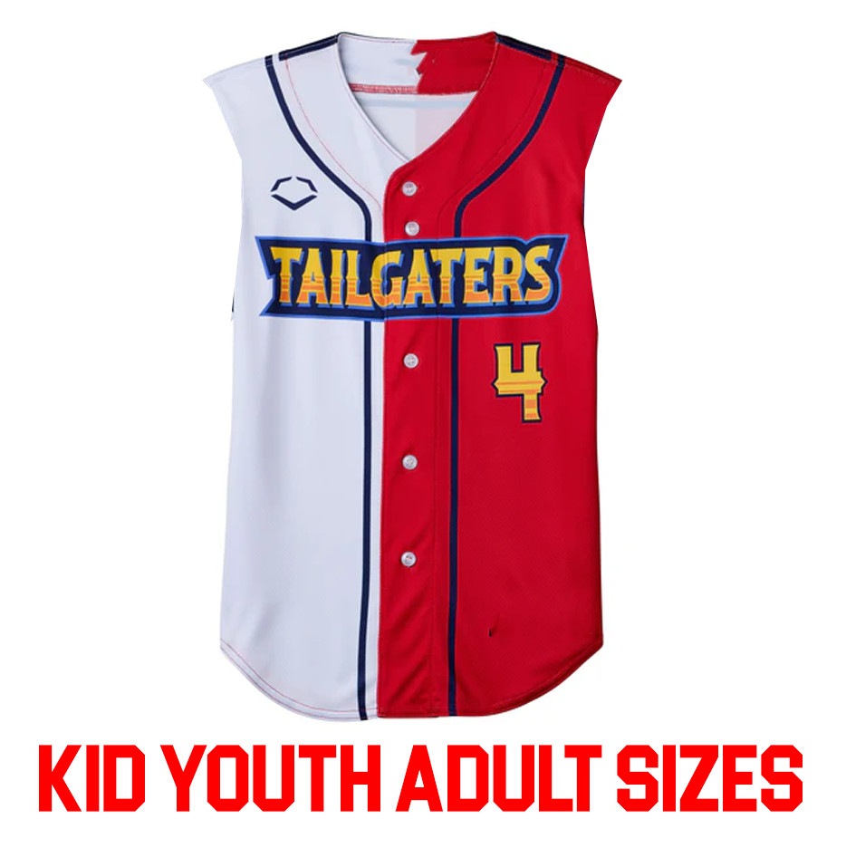 NO SLEEVES The Texas Tailgaters baseball jersey YOUTH ADULT JJ6341