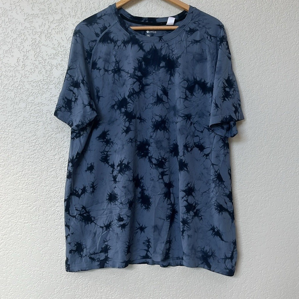 Zella Men’s Athletic Short Sleeve T Shirt Tie Dye Blue Size XXL gallery