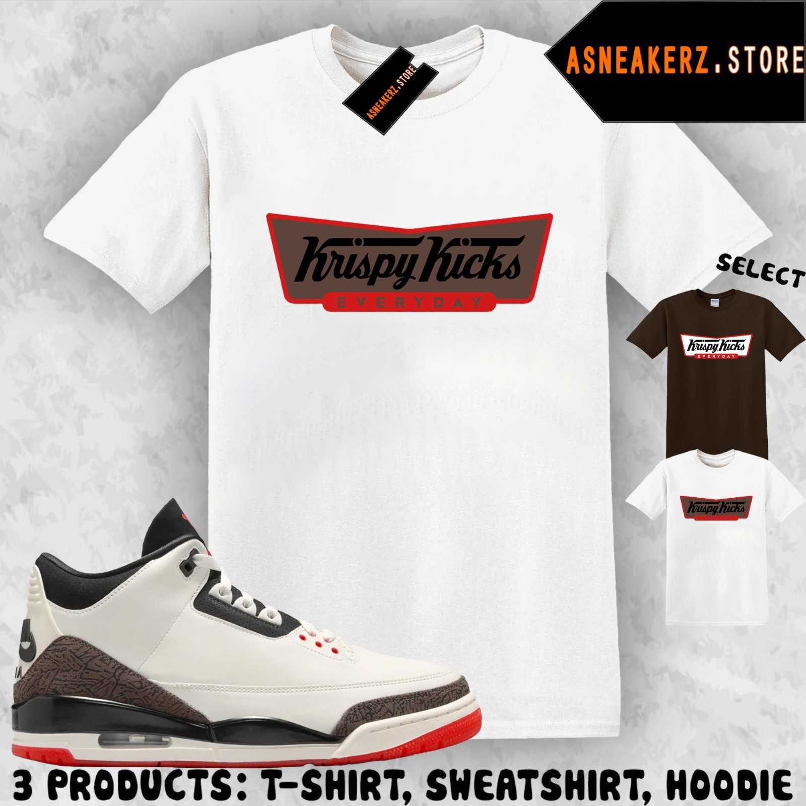 Tee Shirt Matching AJ 3 World's Best Dad 2026 Match Sneaker Krispy Kicks T-Shirt gallery