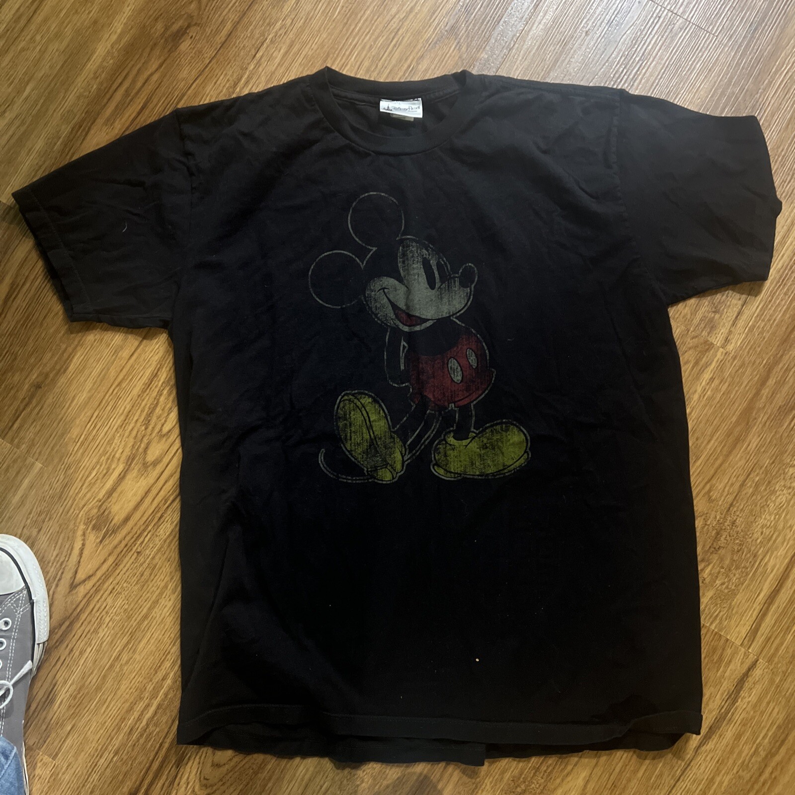 Disney Parks Authentic Original Mens Shirt Large Black Mickey Mouse Distressed gallery