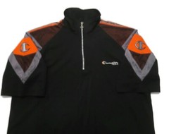 Champion 1/4 Zip Pullover Shirt Mens Large Short Sleeve Black Windbreaker Golf