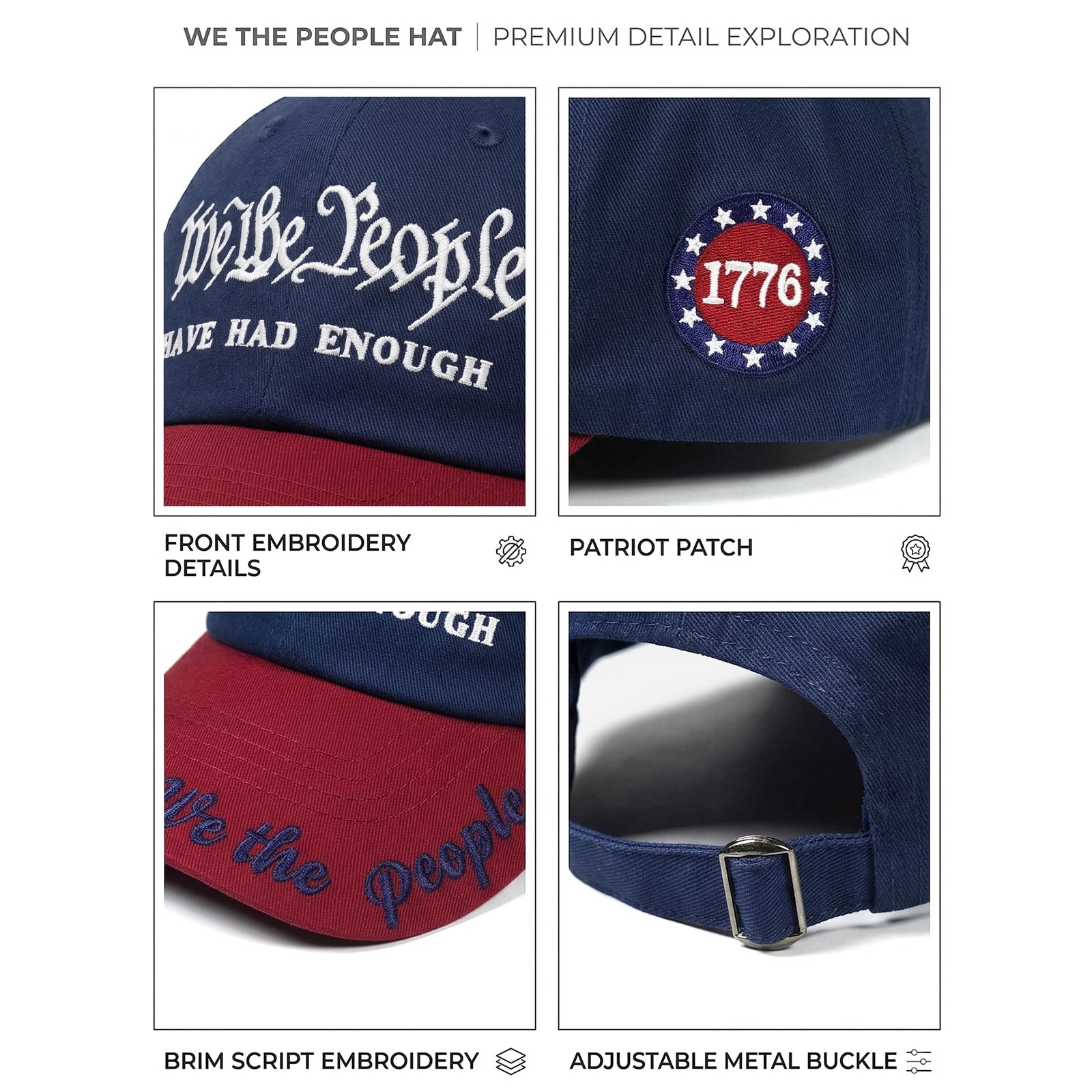 We The People Hat,Embroidered 250 Anniversary USA Hat,US Patriotic Merchandis... gallery