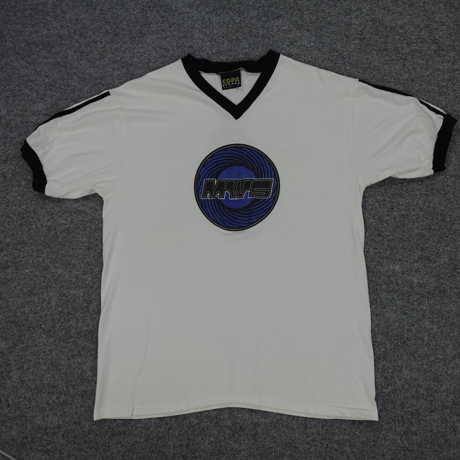 Vintage Copa Banana Shirt Mens Large White MWS Smitty Wear Glitter Graphic Tee