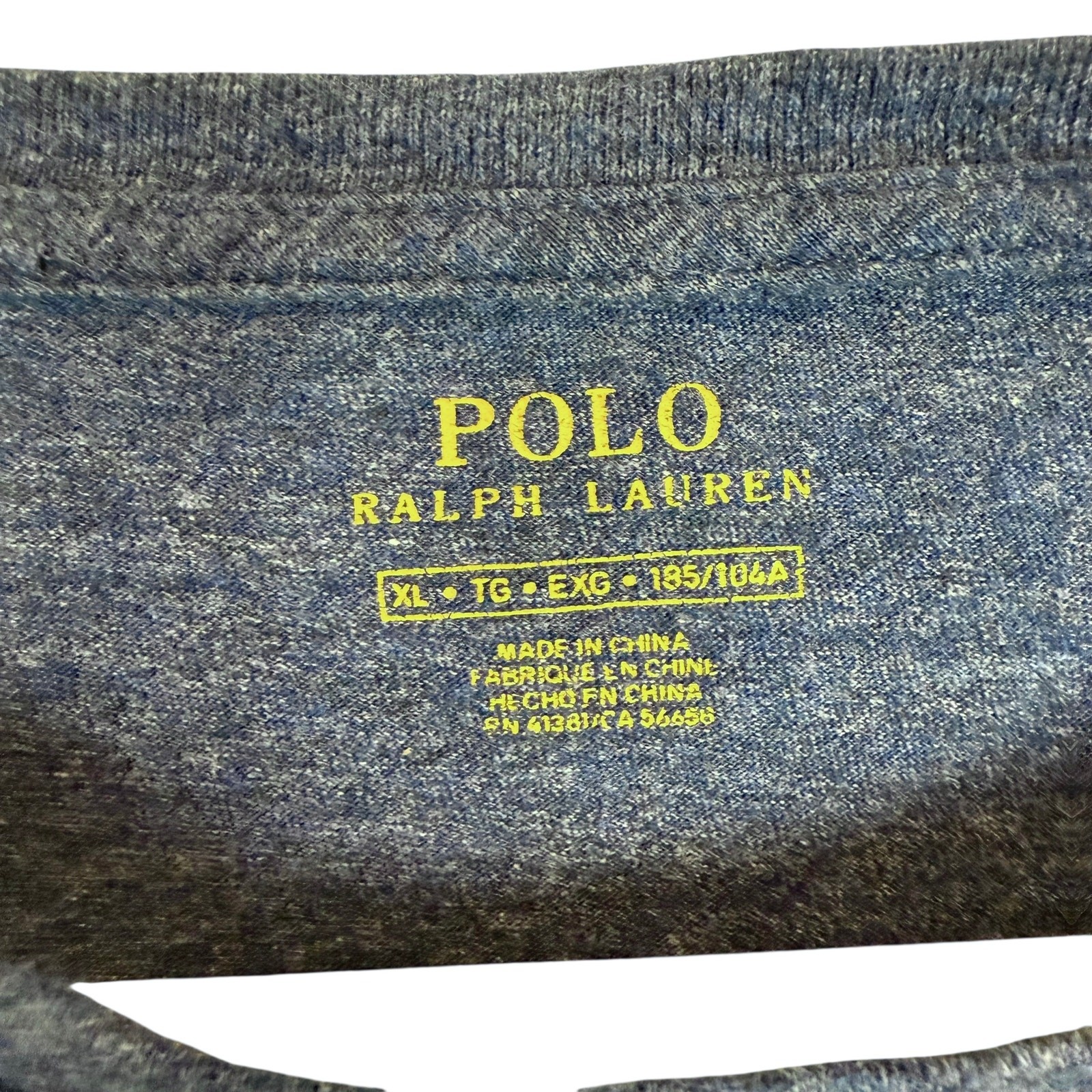 Polo Ralph Lauren Shirt Mens XL Blue Pony Round Neck Long Sleeve Pullover Trendy gallery