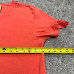 Express Basic V-Neck T-Shirt Mens Medium Coral Orange Short Sleeve Cotton Tee