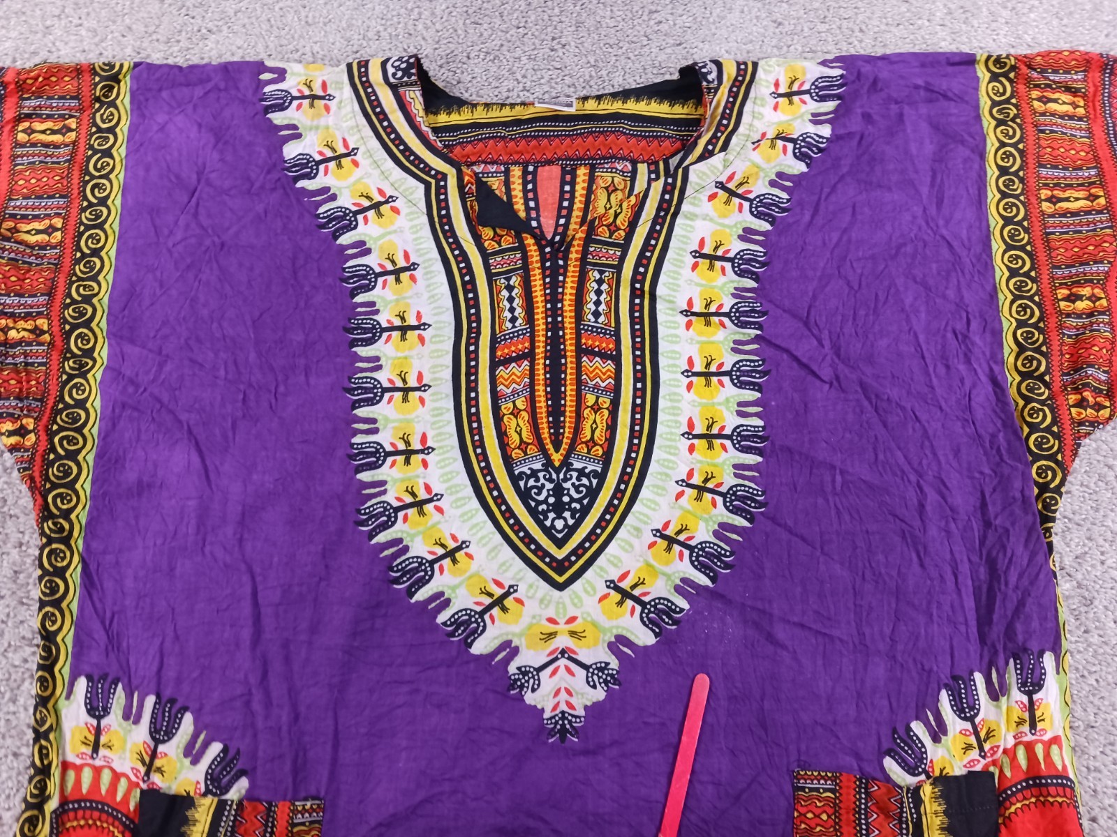 Krishma One Size Mens Short Sleeve T-Shirt Purple Geometric Cotton gallery