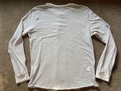 Men’s Marine Layer Long Sleeve Henley Shirt M/L White Striped Cotton Blend