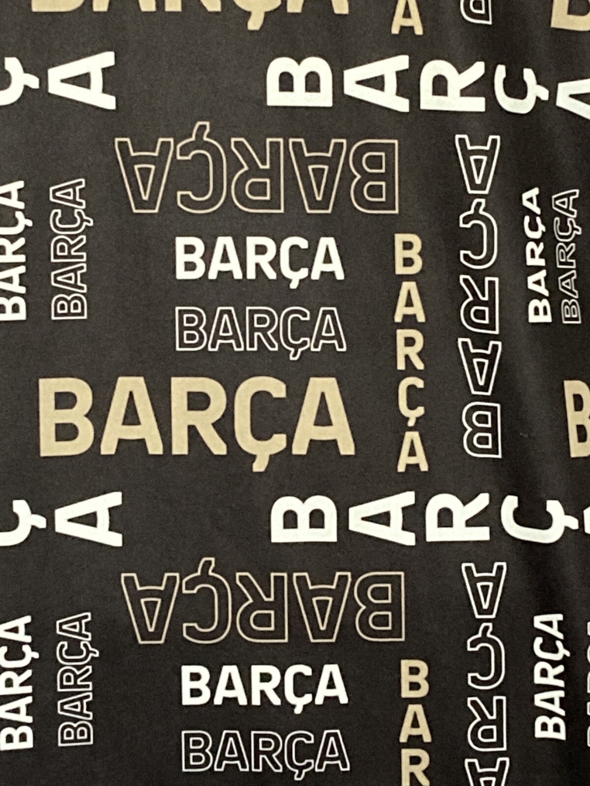 Barca FC Barcelona Mens Polyester Tshirt Sz L Black All Over Print Soccer Futbol gallery