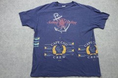 Vintage Cape Cod Sailing Shirt Mens 2XL Navy Nautical Crew 90s USA Hanes