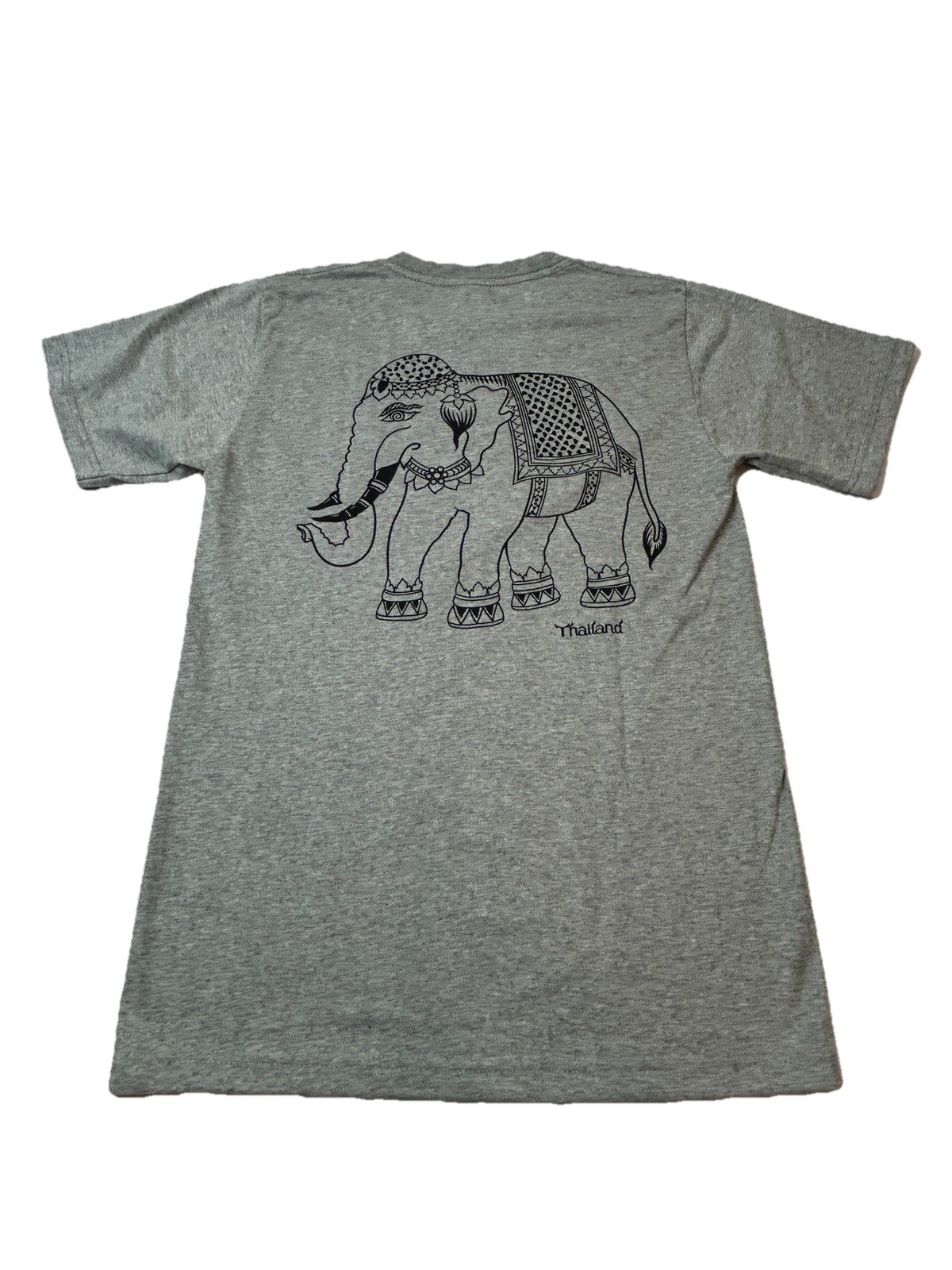 Elephant Thailand T Shirt Adult M Gray Graphic Tee 100 Percent Cotton Reg Fit gallery