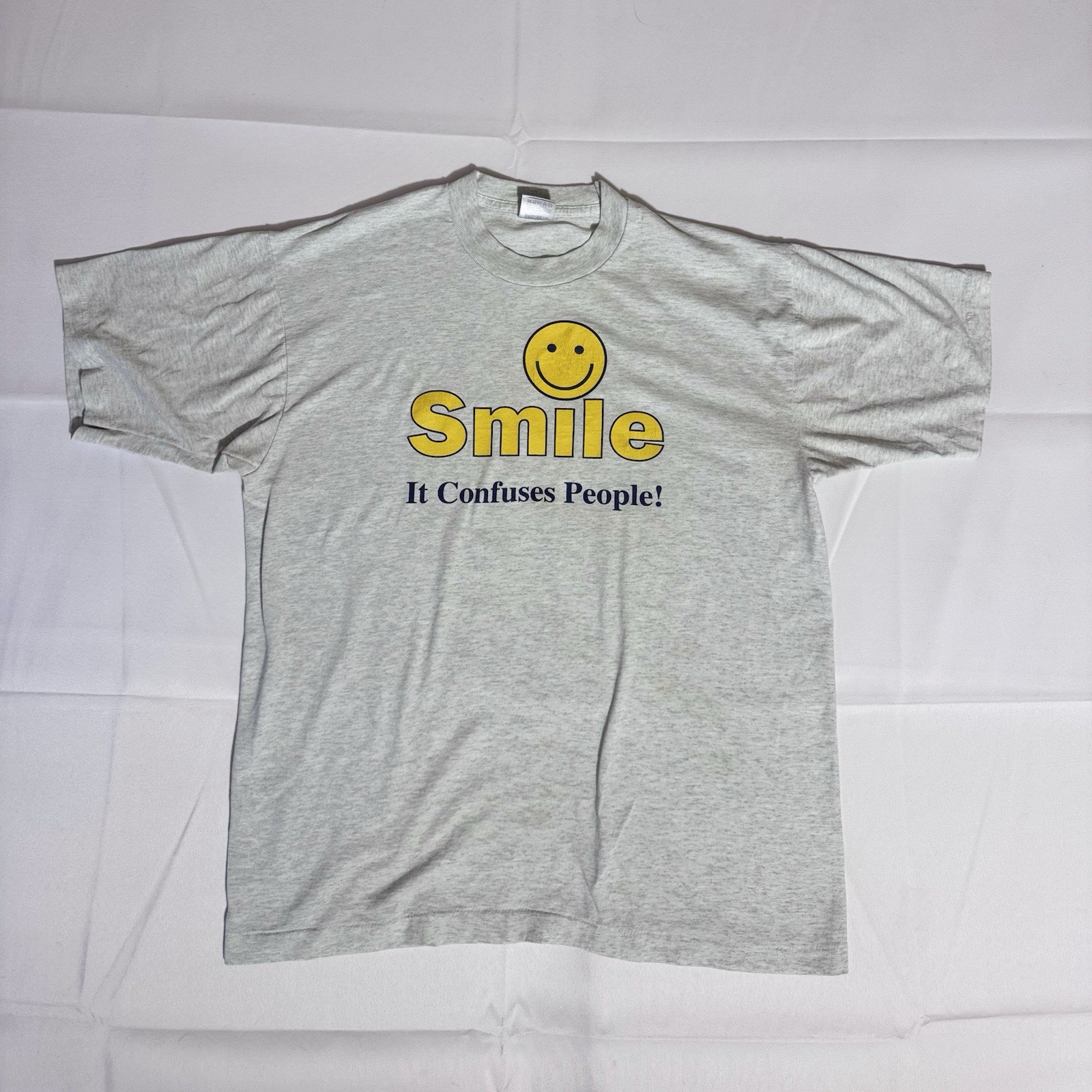 Best Tag VTG Graphic TEE, 50/50, USA, Smiley, Gray, Male/Female, Large gallery