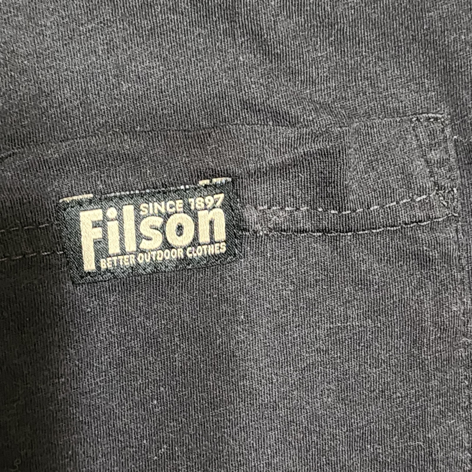 Filson Coal Black Pocket Tee Shirt 100% Cotton Size XL Better Outdoor Clothes gallery