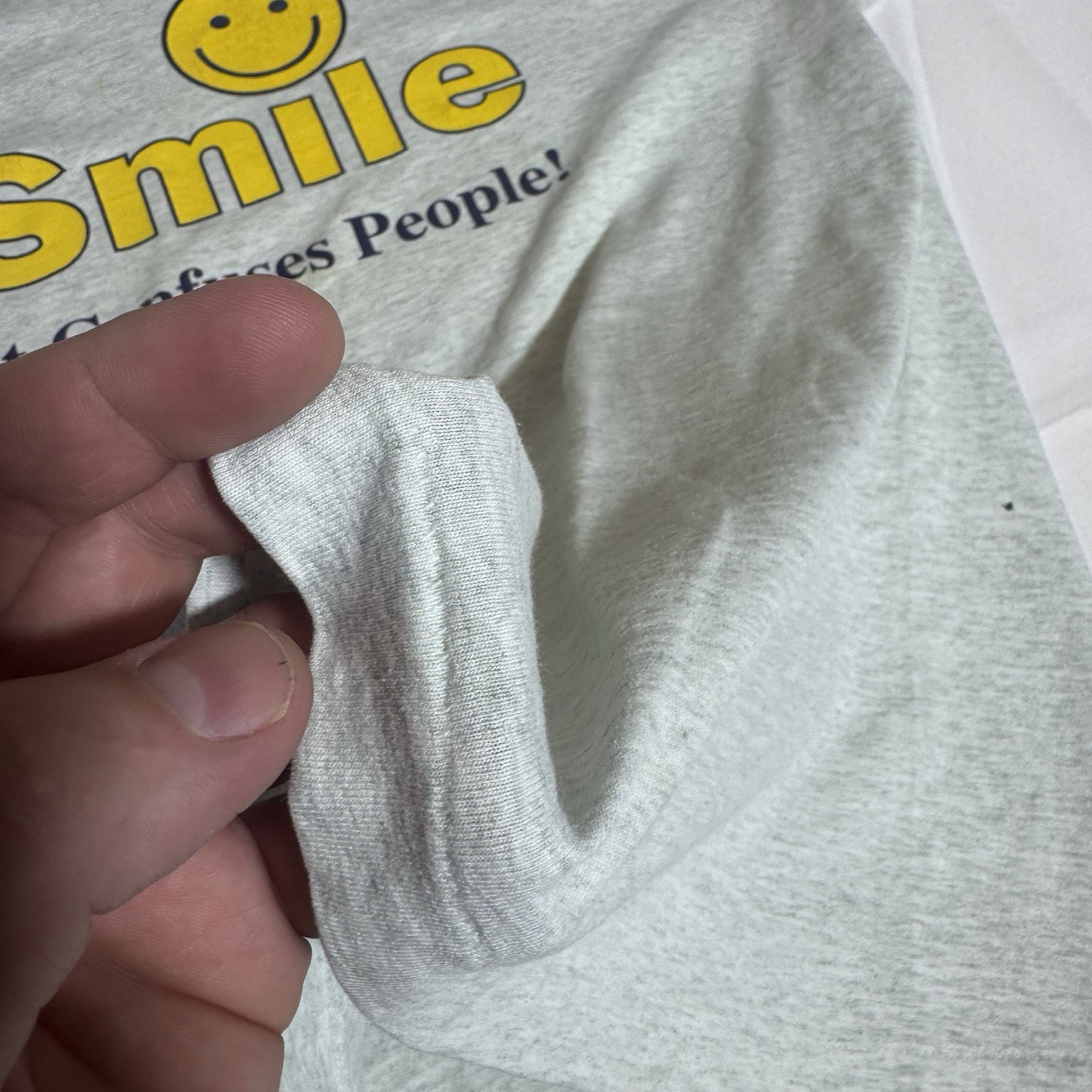 Best Tag VTG Graphic TEE, 50/50, USA, Smiley, Gray, Male/Female, Large gallery