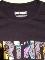 Fortnite Large Black Tshirt Character Images in Text T Shirt Size L Video Game