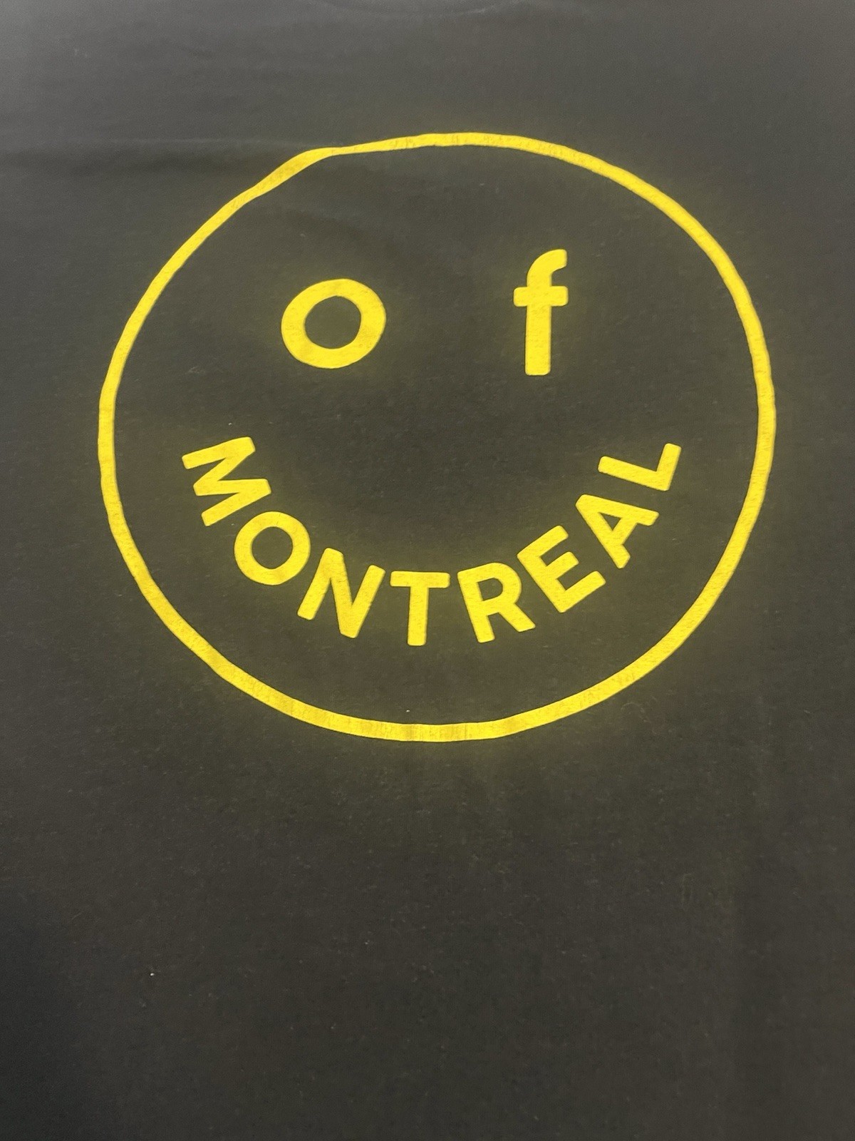 Of Montreal Yellow Circle Logo Graphic Black Tee Unisex L gallery
