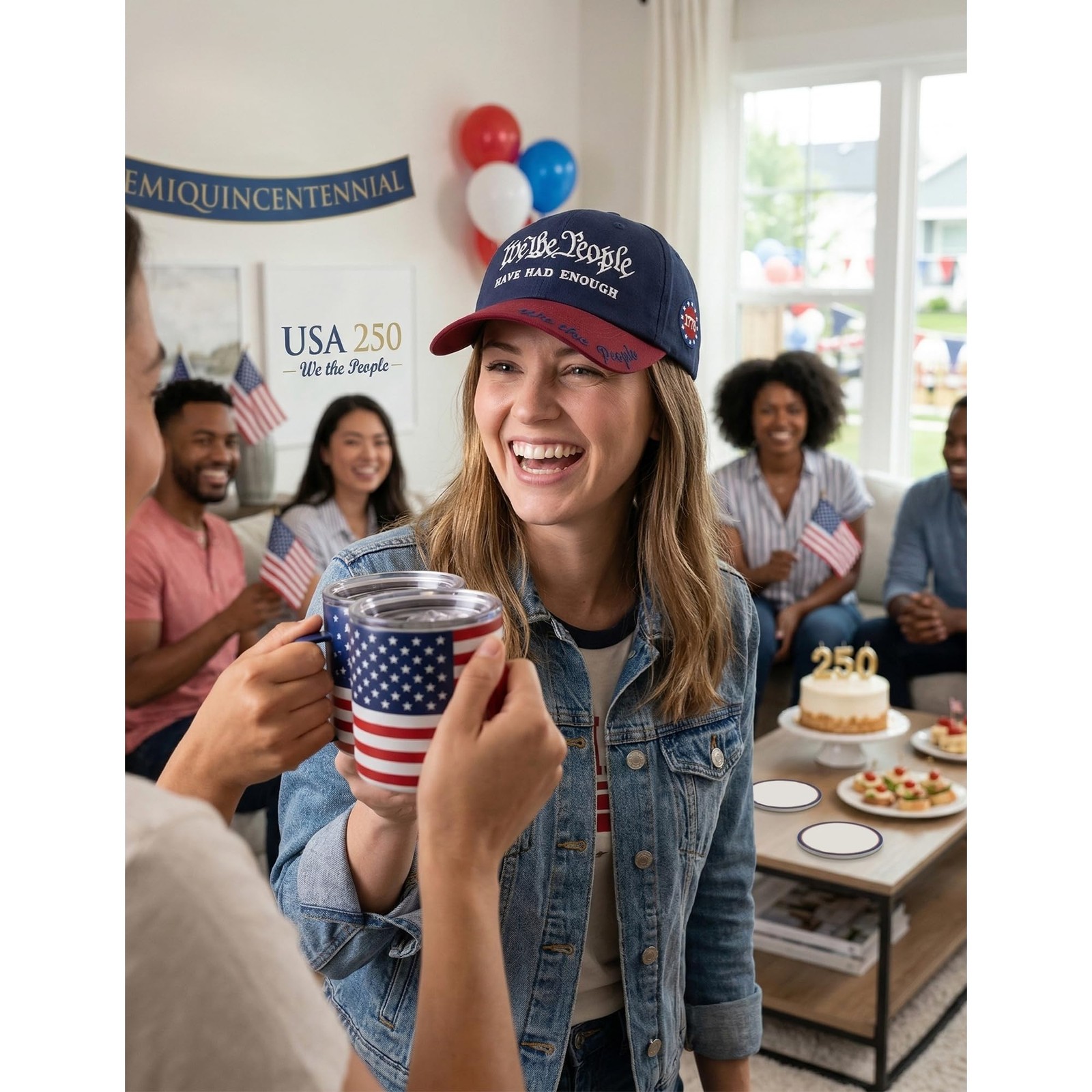 We The People Hat,Embroidered 250 Anniversary USA Hat,US Patriotic Merchandis... gallery