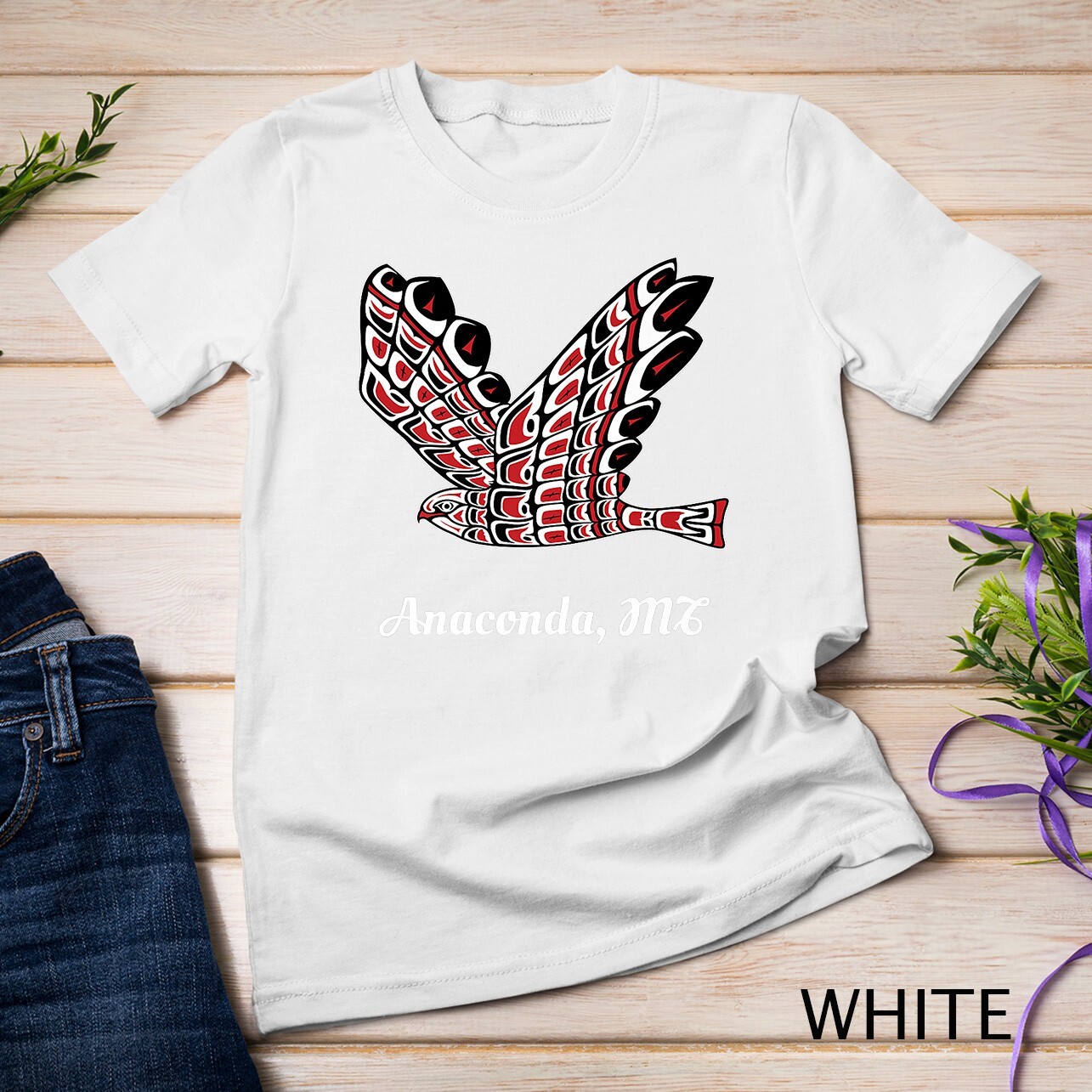 Anaconda Red-Tailed Hawk Native American Bird of Prey Art Premium Unisex T-shirt