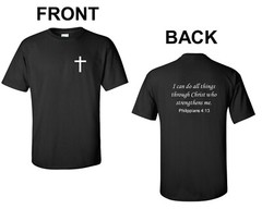 BIBLE VERSE T-SHIRT JESUS PHILIPPIANS 4:13 COTTON SHIRT