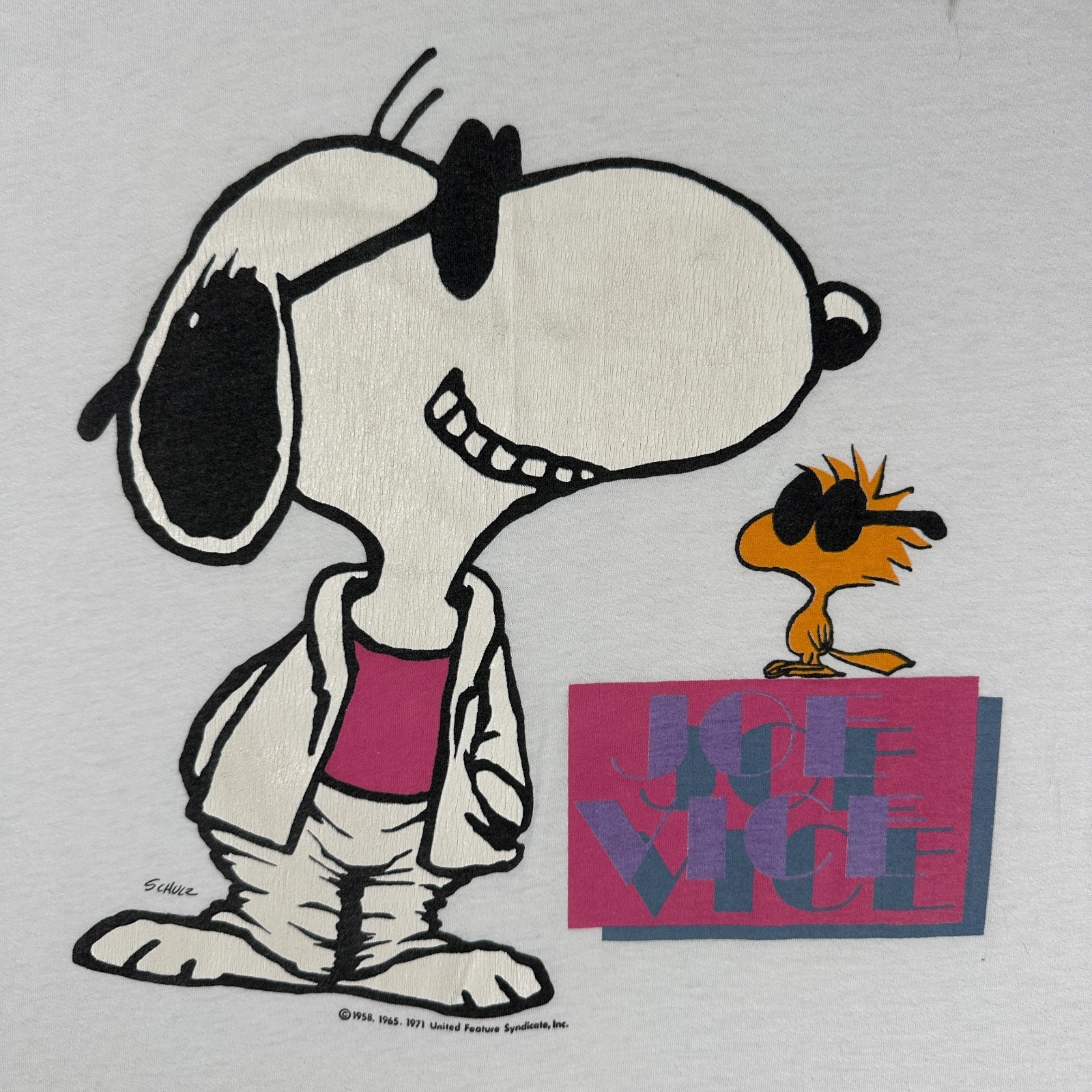 Vintage 80s Snoopy Joe Vice Shirt Artex Tag Schulz Peanuts USA Made - Size XL gallery
