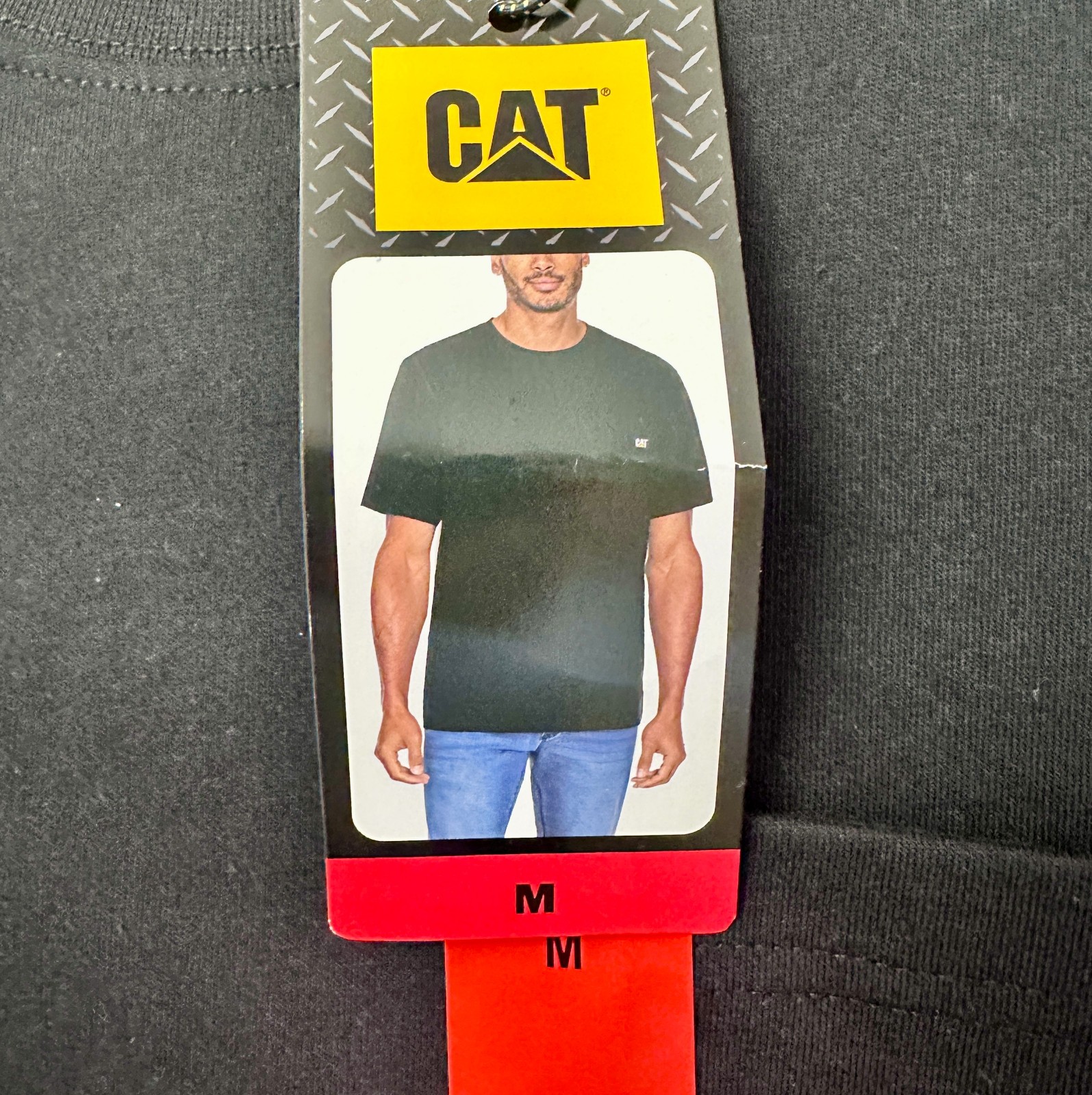 Cat Men's Short Sleeve Crew Neck Logo Tee, Black gallery