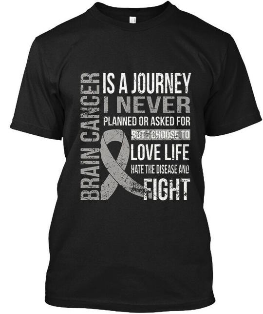Brain Cancer Is A Journey I Choose Fight Never T-Shirt Made in USA Size S to 5XL gallery