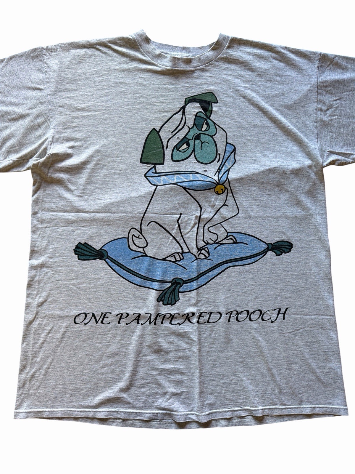 VTG Disney Store Pocahontas Percy The Pug RARE OSFA Gray Graphic Sleep T-Shirt! gallery