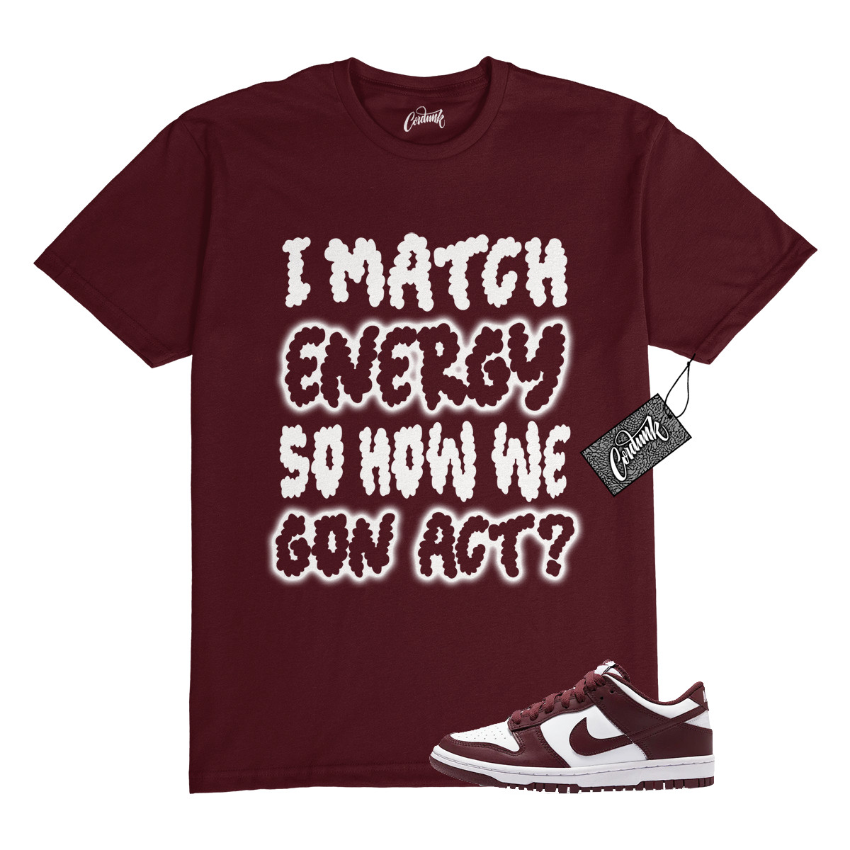 Dunk Team Red White Low Maroon Burgundy T Shirt Match MATCH gallery