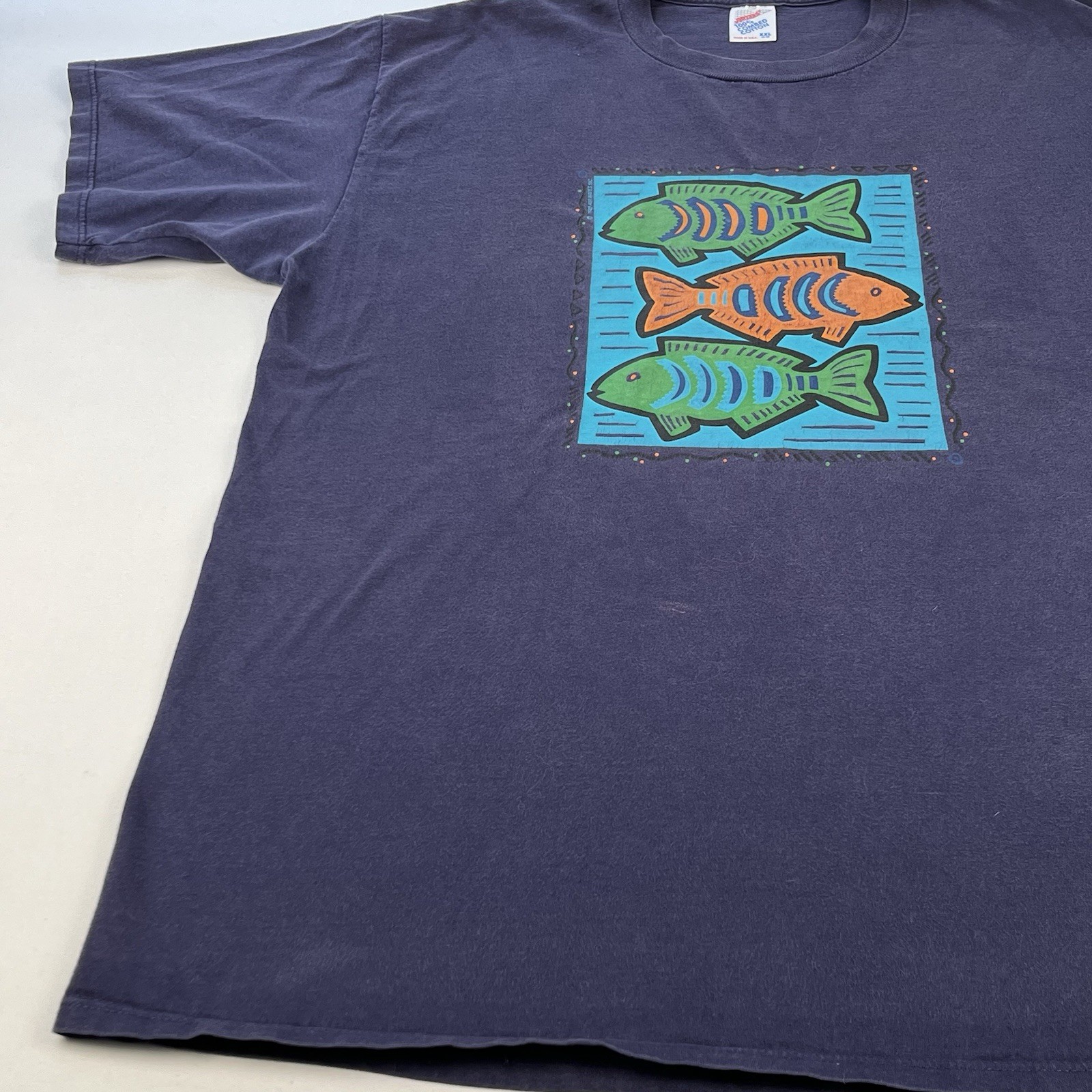 Jerzees T-Shirt Size XXL 48-50 Large Fish Art Made in USA 100% Combed Cotton gallery