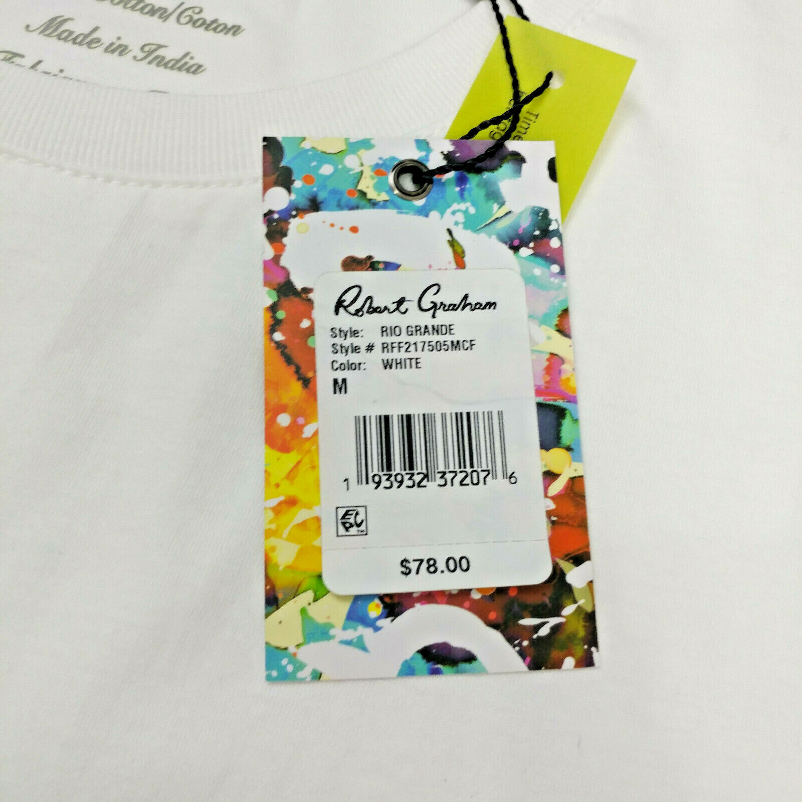 Robert Graham Men’s Rio Grande Skull White Short Sleeve T-Shirt Size M L